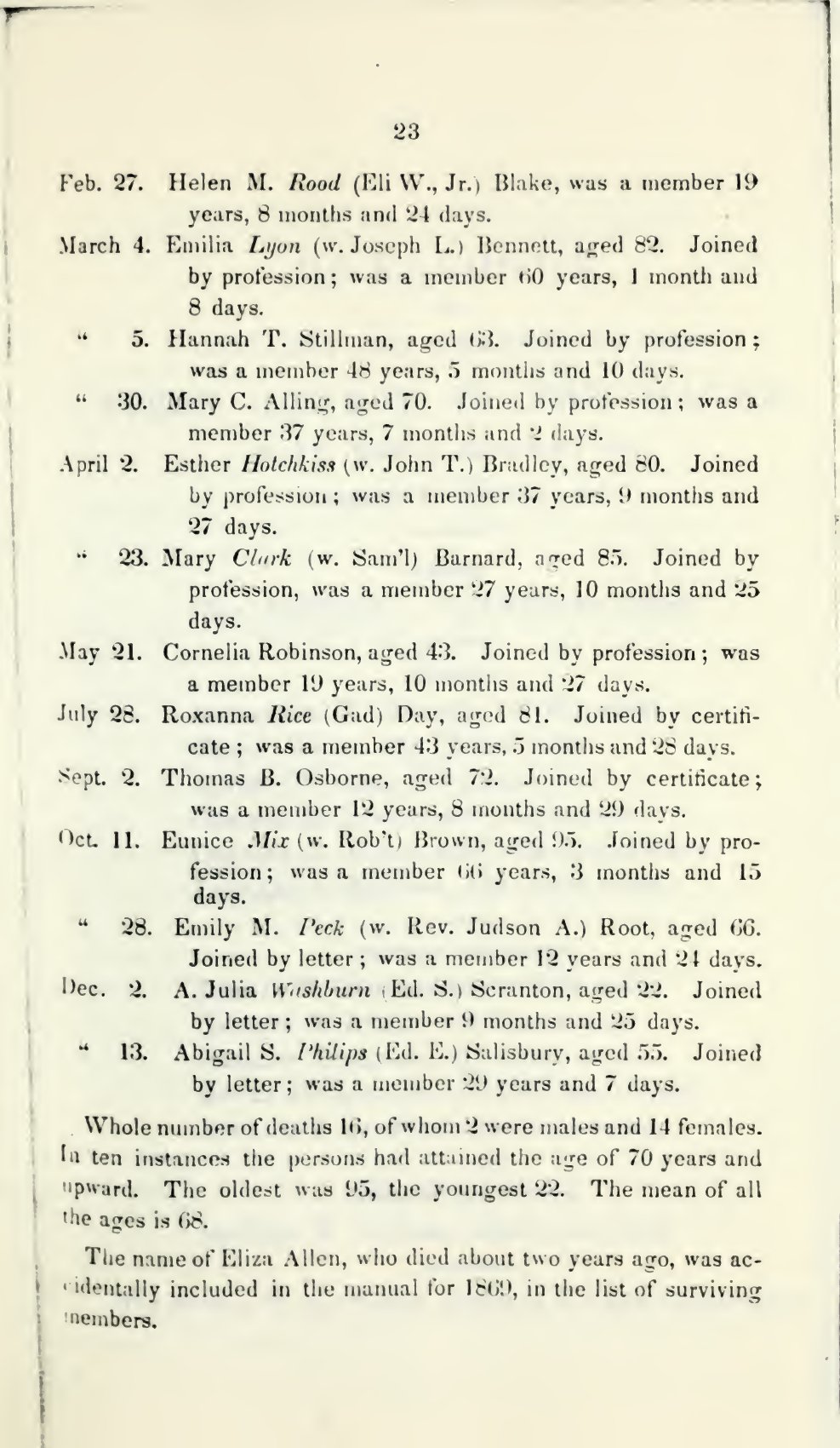 Center Church annual manuals: 1870 and 1871, printed page 23