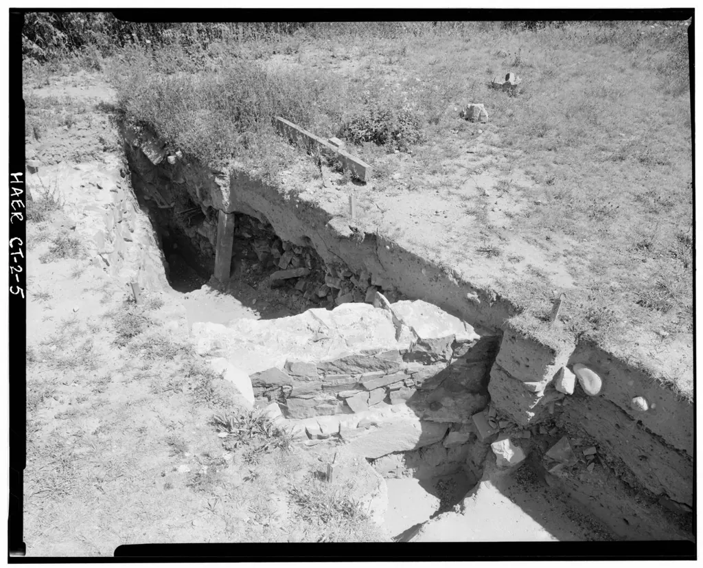 Excavated foundations at the 1860 armory site. 