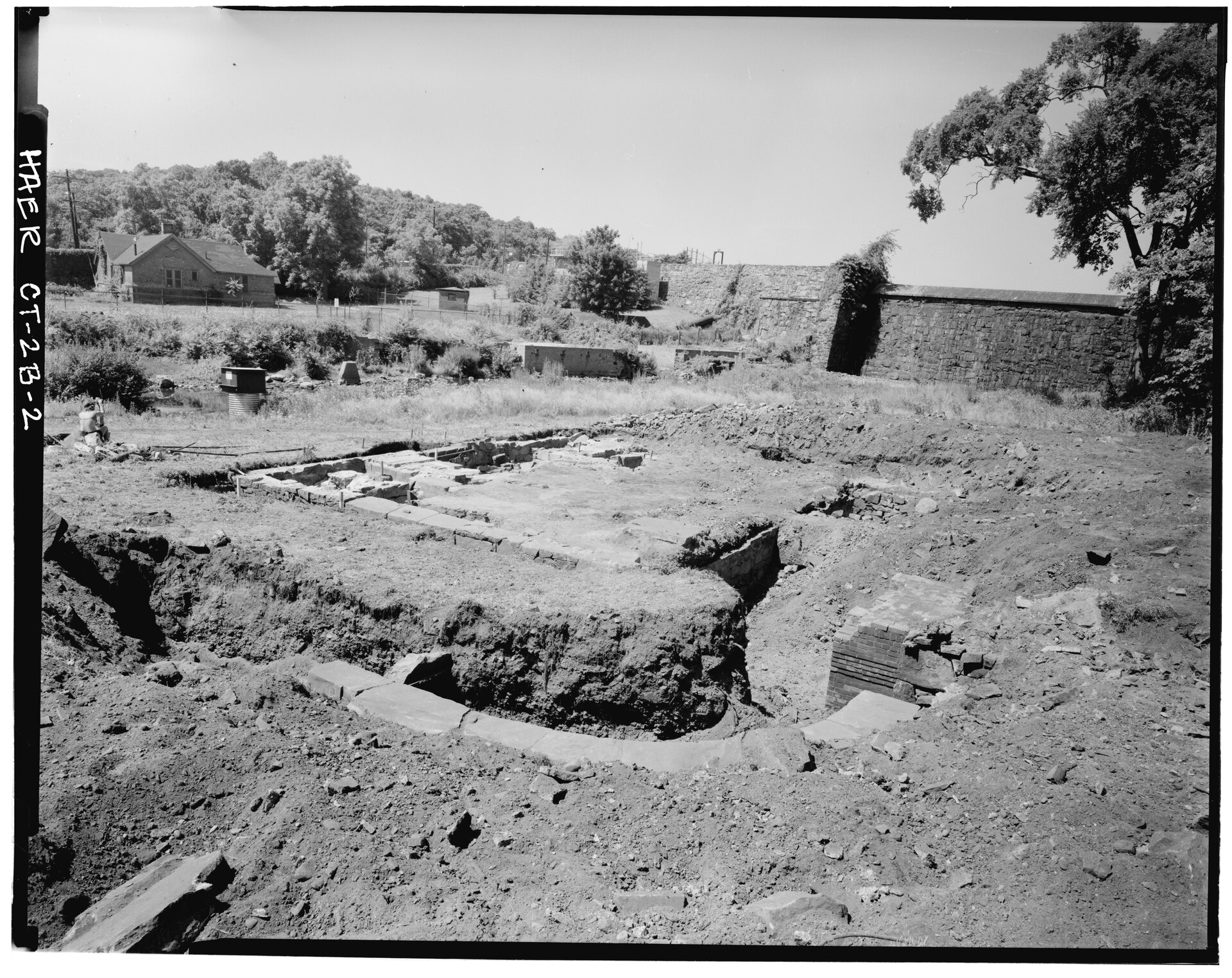 Whitney armory: forge-building remains, survey view 2