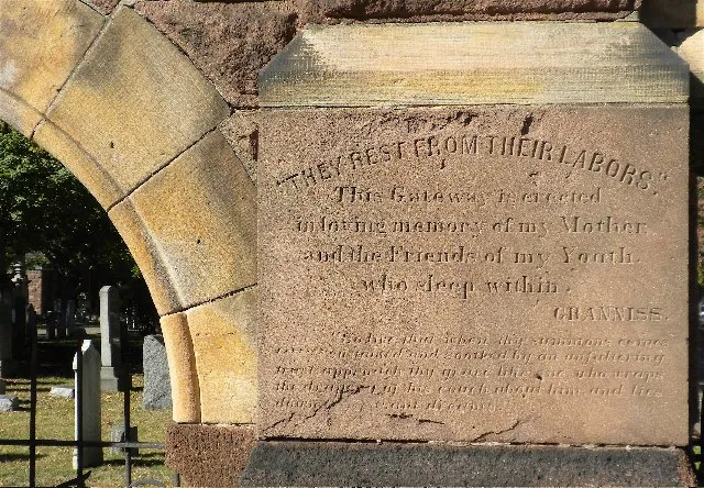Fair Haven Union Cemetery gate inscription
