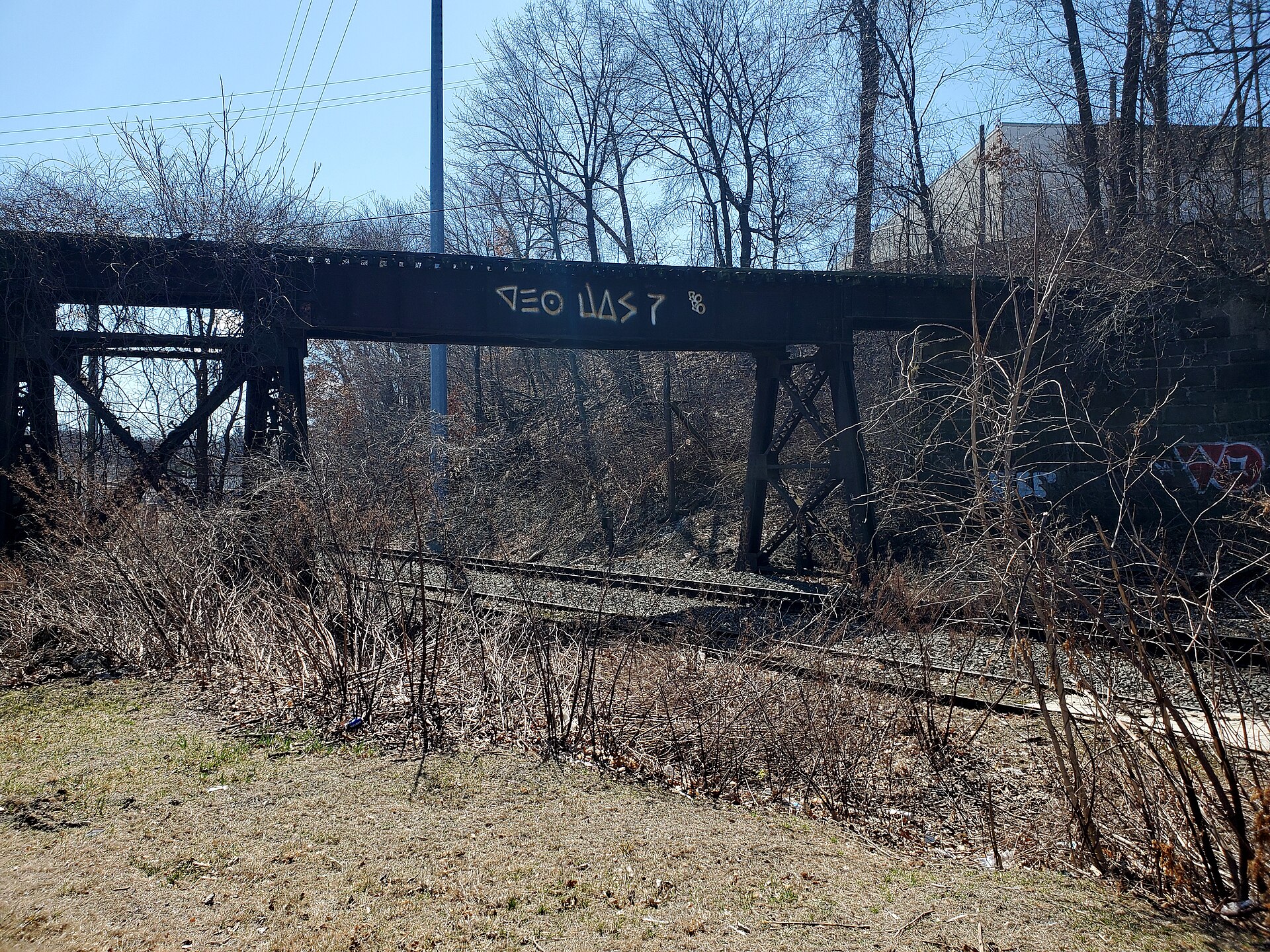 MW&CR trestle over the Waterbury Branch, March 2023