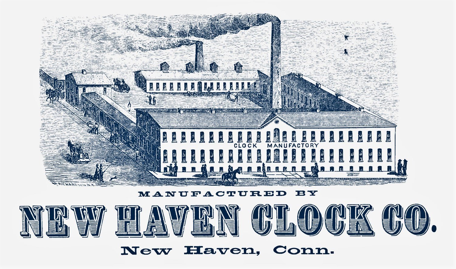 Clock manufactory engraving, dated 1866
