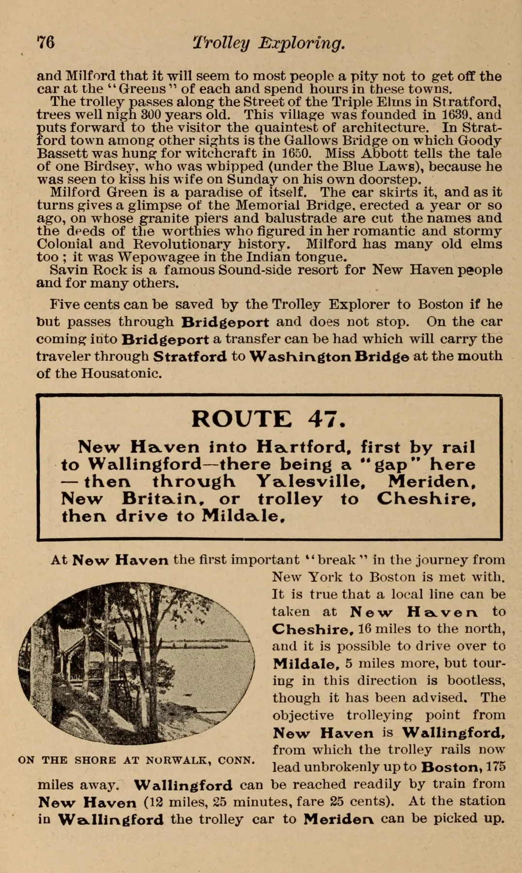 Printed route guide: the gap north of New Haven, 1904