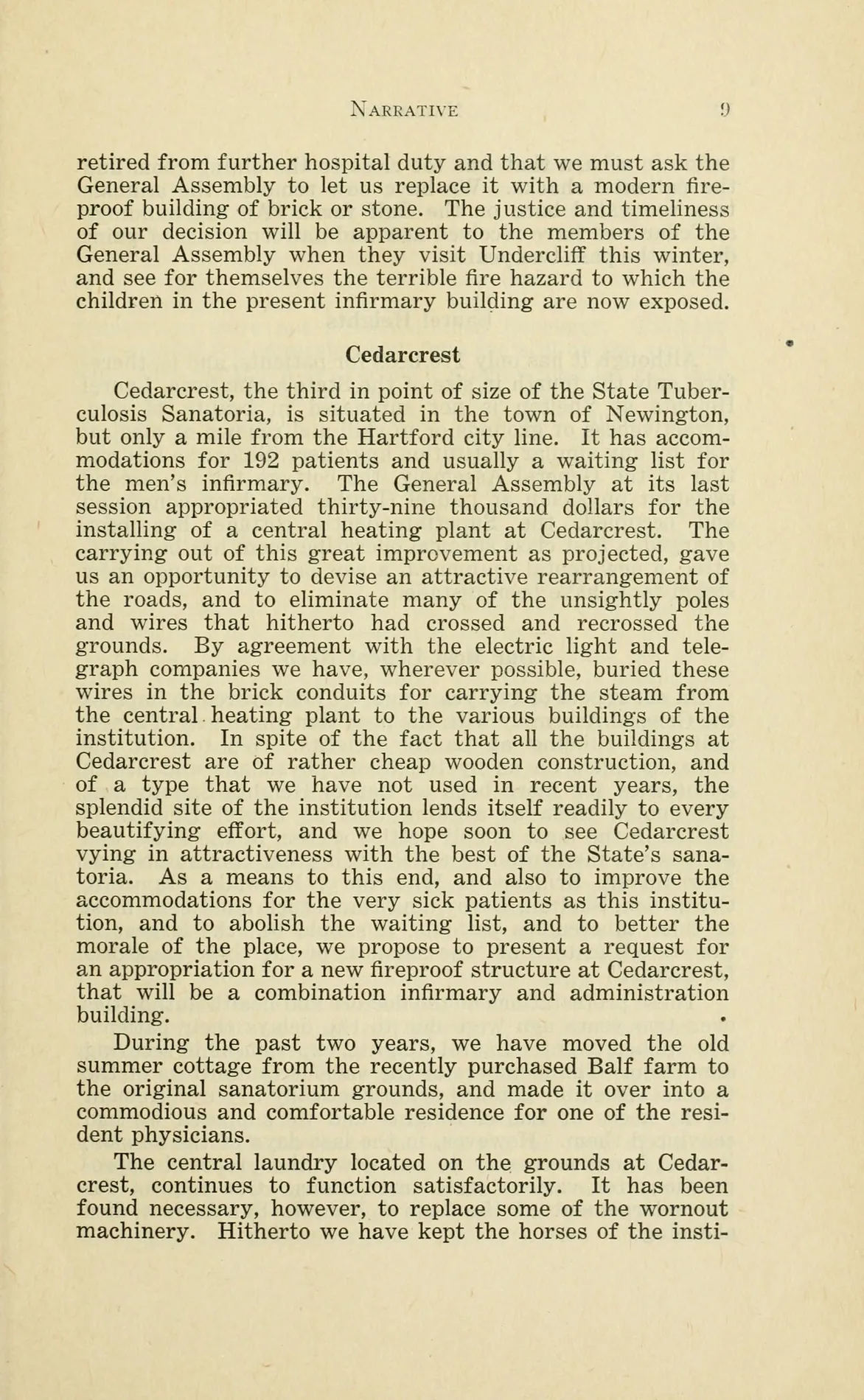 A request to replace the infirmary