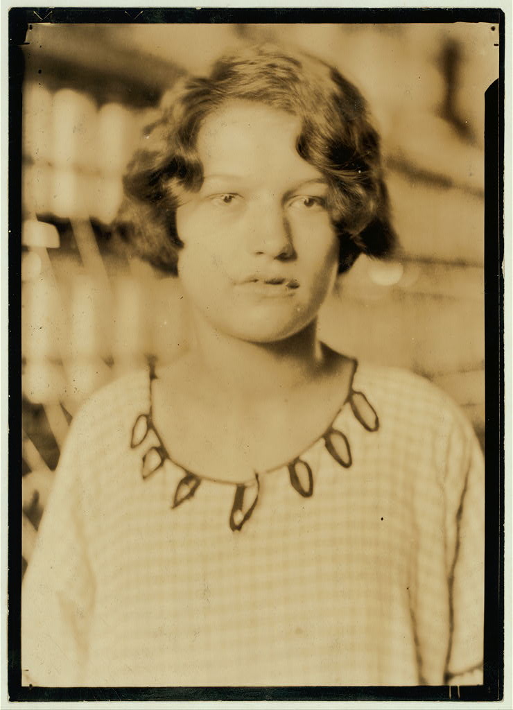 Portrait of a young Cheney mill worker