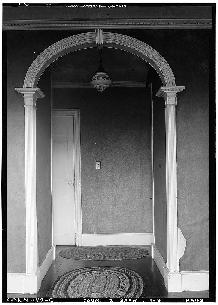 (c0 interior, detail of archway in entrance hall