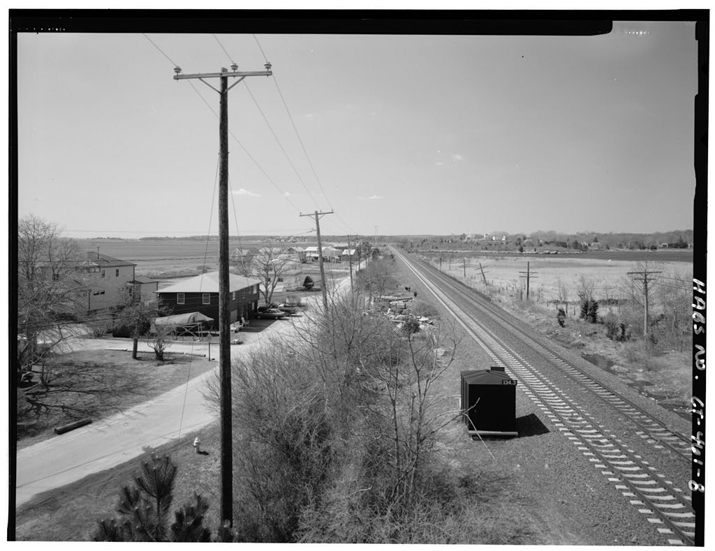 View from Amtrak Railroad overpass at Noyes Avenue, looking west towards Wilcox Road Historic District