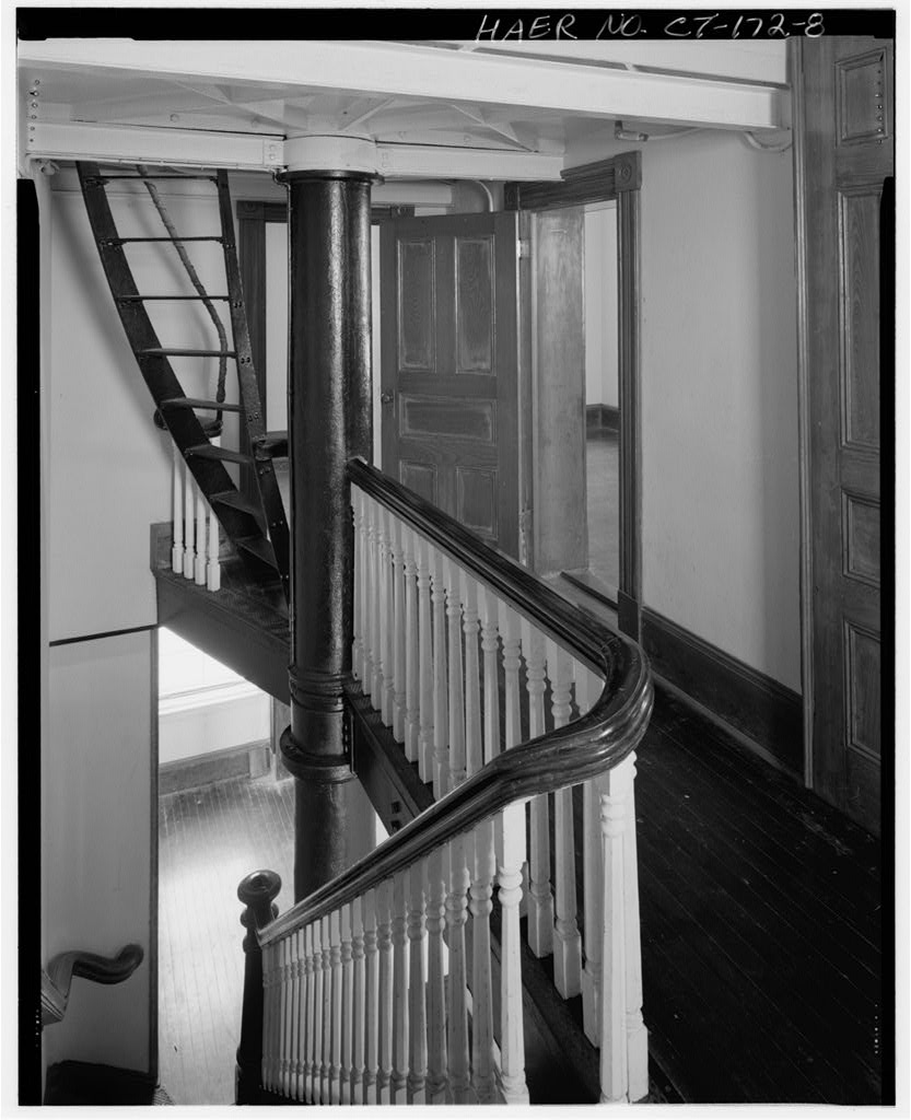 Staircase and hallway, second floor, looking northeast