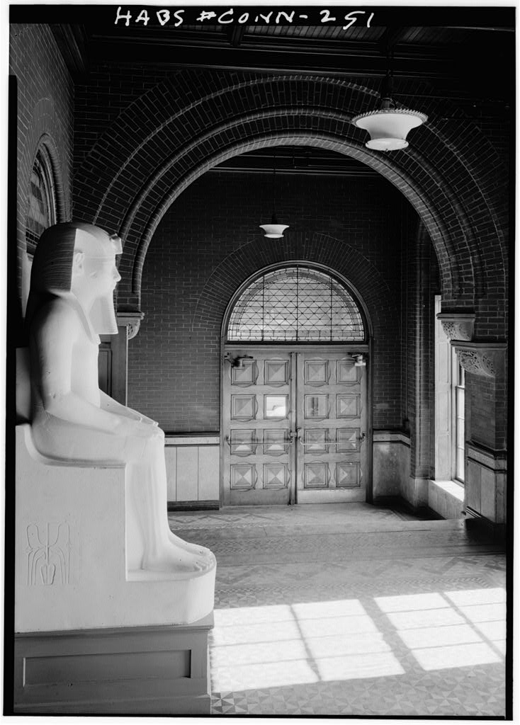 Interior of main door at the southwest corner of building