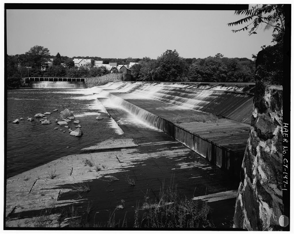 View west, general view of dam, with canal spillway, west abutment, and gatehouse in distance · June 1994