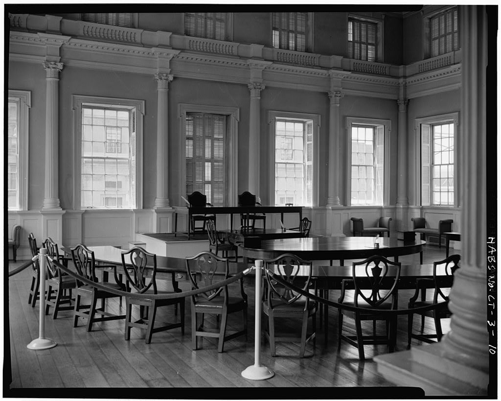 INTERIOR ROOM WITH CONFERENCE TABLES AND CHAIRS - Old State House, Main Street & Central Row, Hartford, Hartford…