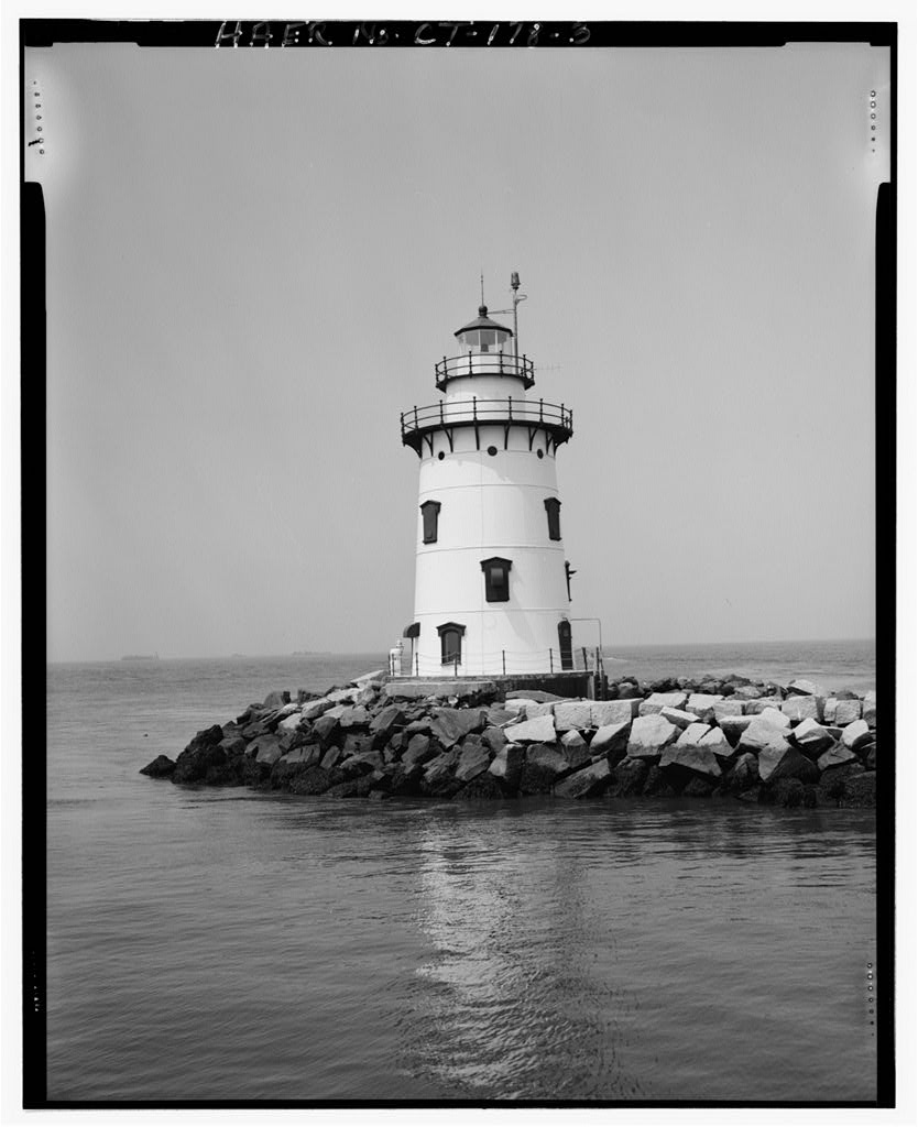 View looking southeast - Saybrook Breakwater Light, South tip of west end of Saybrook Breakwater, Old Saybrook,…