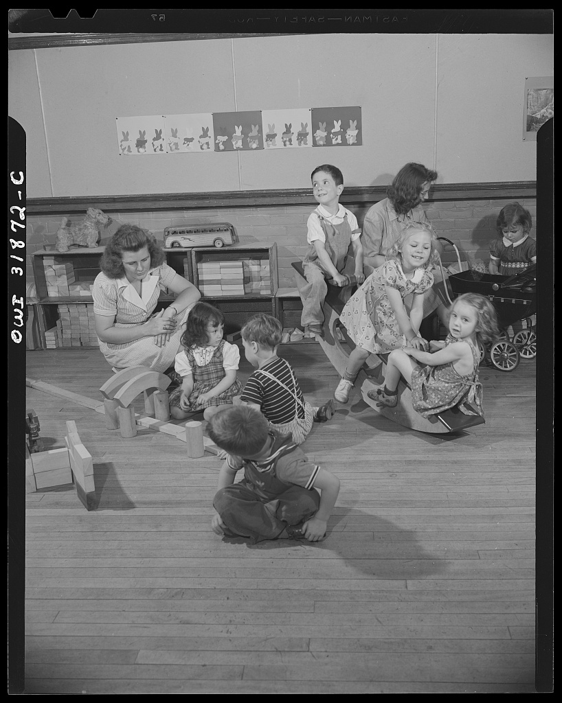 Playtime at the wartime childcare center