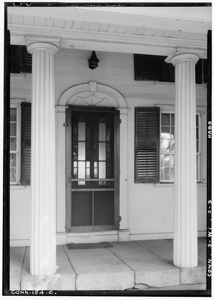 Exterior, general view of main house and ell, from east