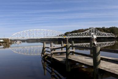 East Haddam Bridge over the Connecticut River, East Haddam, Connecticut — later documentary photograph