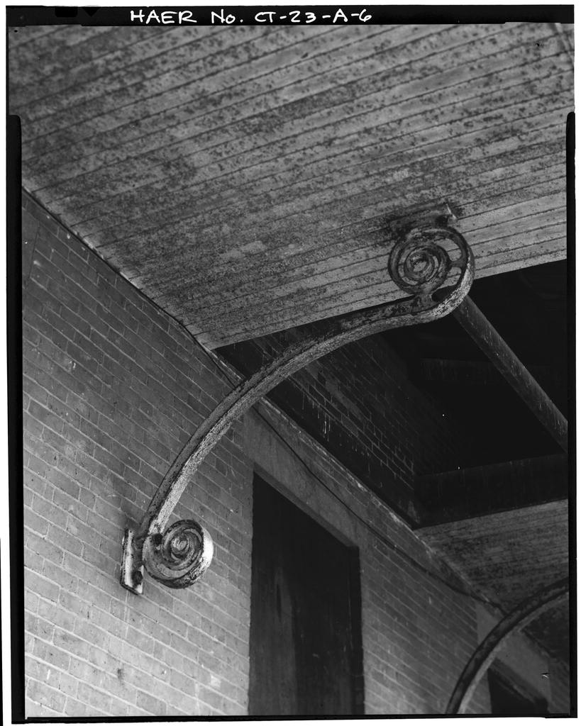 DETAIL OF CANOPY CEILING AND METAL SCROLLED BRACKETS - Hartford & New Haven Railroad, Depot, 35 Central Street,…