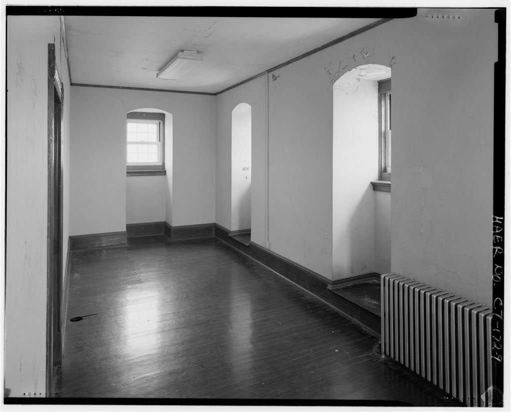 Unaltered Recreation Room, third floor, looking northeast