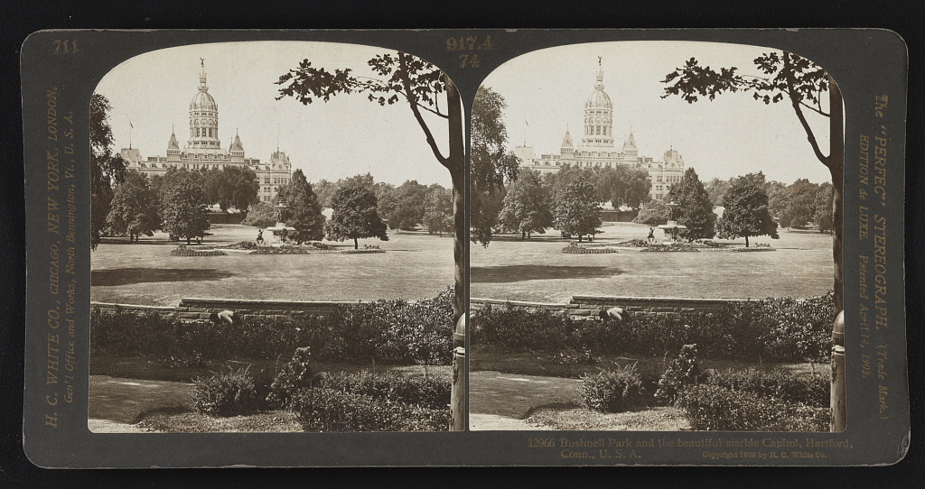 Bushnell Park and the Capitol, 1909