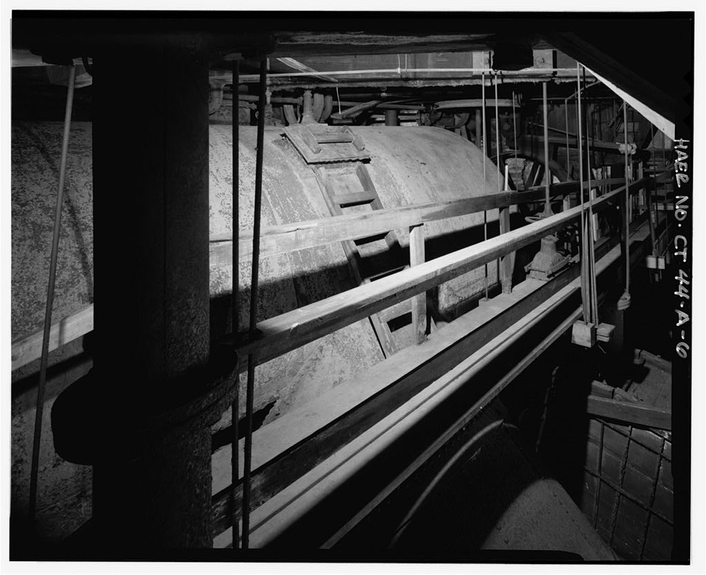 View north of horizontal turbine pressure case