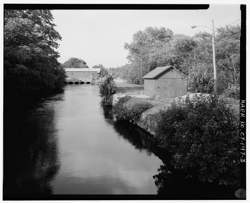 View north, general view showing canal, drain gate gatehouse on right, headgates and gatehouse in distance