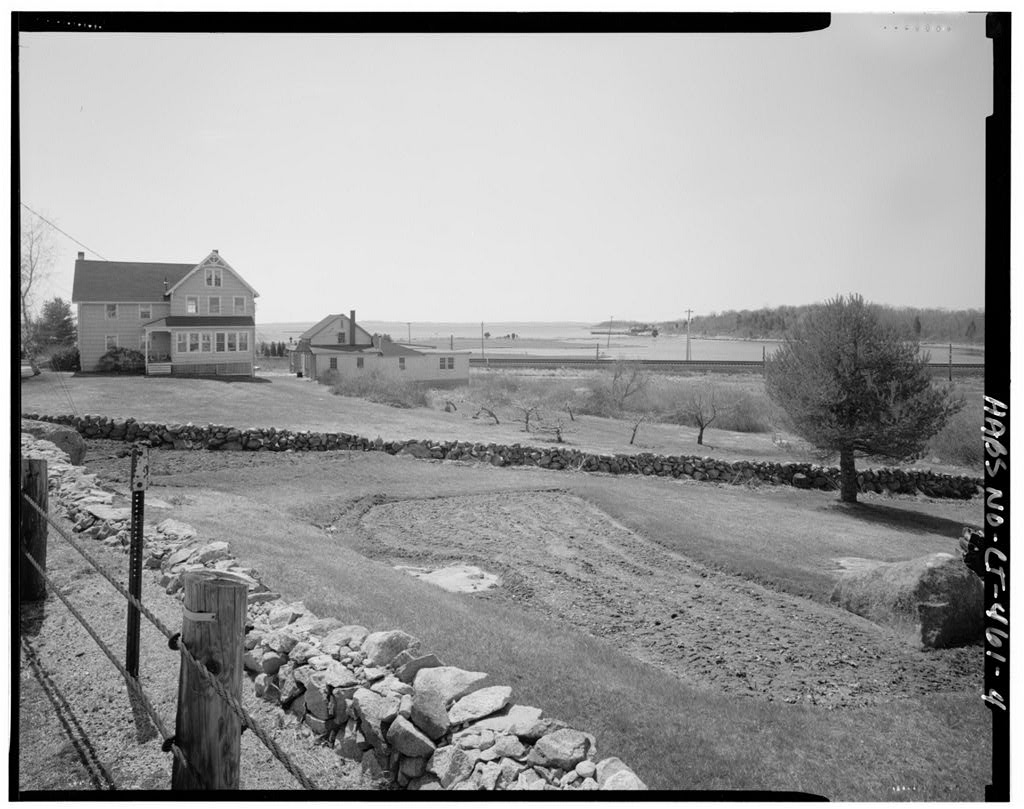 View from Wilcox Road, looking southwest over railroad tracks towards Latimer Point · April 1997