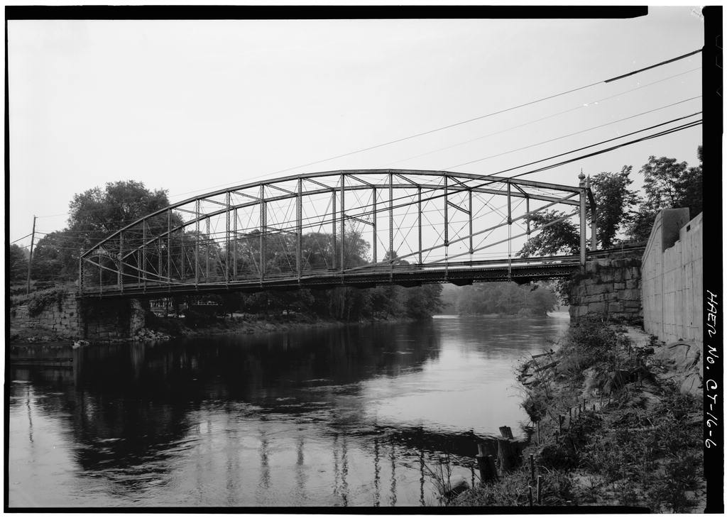 General elevation view with new bridge foundation in right foreground