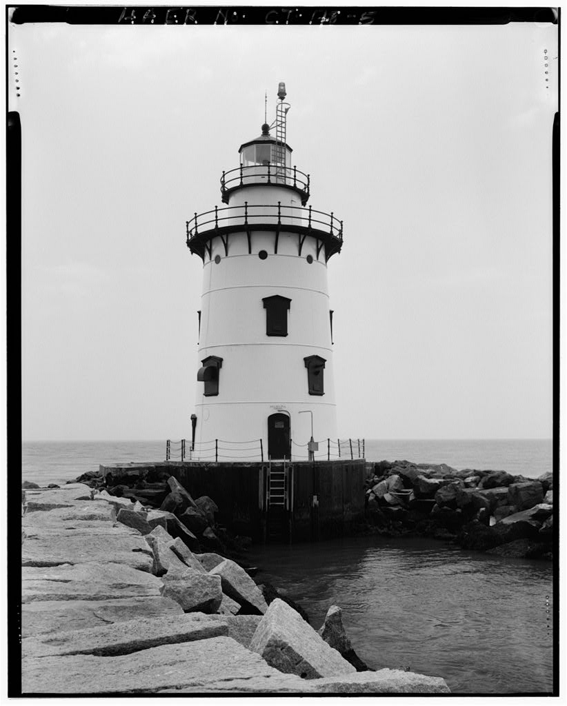 View looking southwest - Saybrook Breakwater Light, South tip of west end of Saybrook Breakwater, Old Saybrook,…